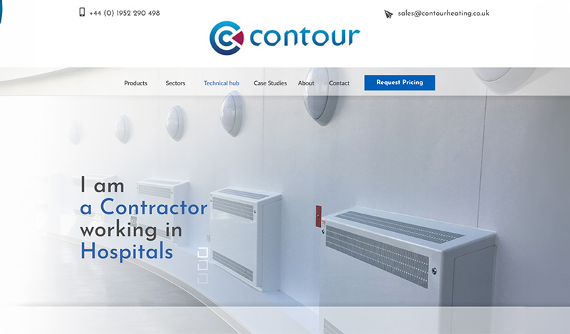 contour radiator website design