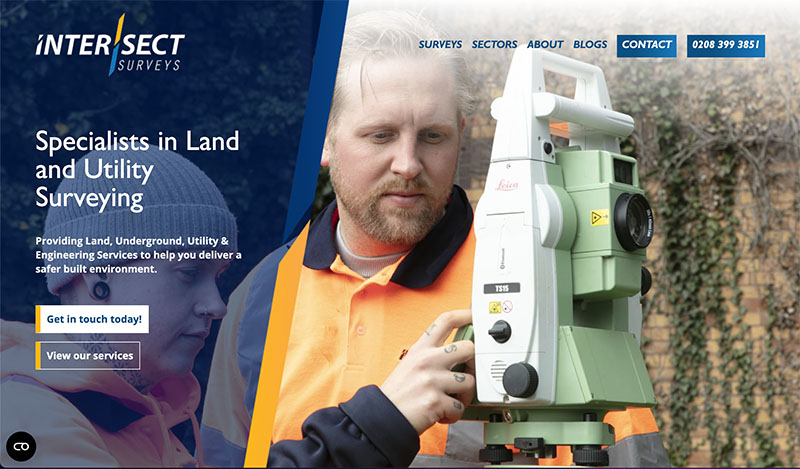intersect surveys website design