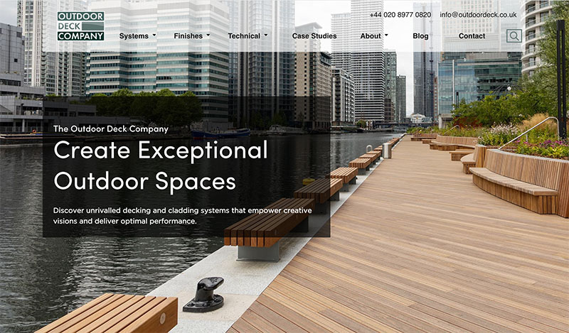 outdoor deck website design